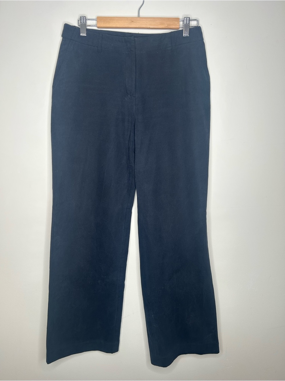J Jill Cotton and Wool Black White Leg Flat Front Pants Size 8
